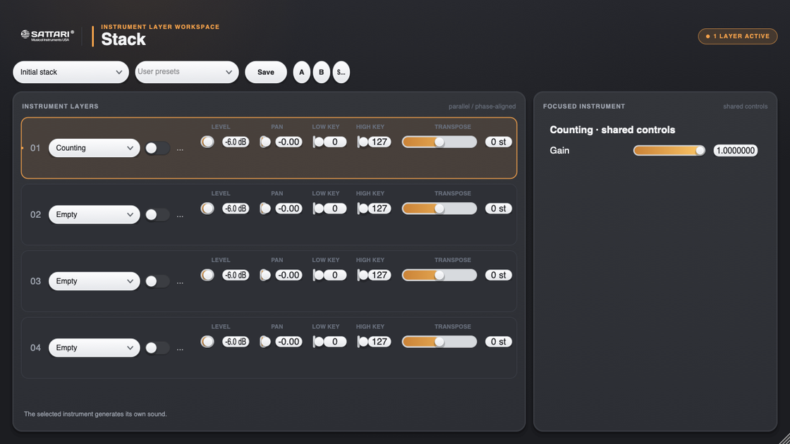 The Sattari Stack interface